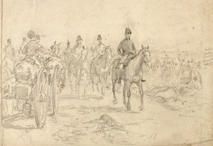 Truppe britanniche che acclamano mentre sono a riposo, 1815, c.1890 da William Barnes Wollen